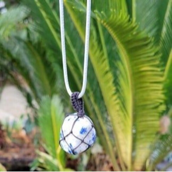Lapis Lazuli Tumbled Gemstone Corded Pendant - Picture 7 of 7